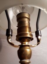 lampe de bureau  laiton art deco verre 