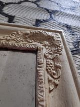 miroir ancien au mercure cadre en bois peint 