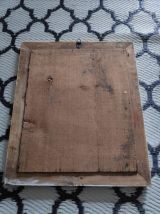 miroir ancien au mercure cadre en bois peint 