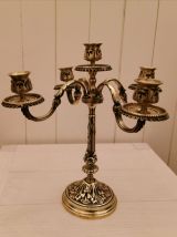 Chandelier 5 branches en laiton ancien