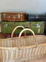 Couffin vintage rotin 