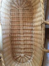 Couffin vintage rotin 