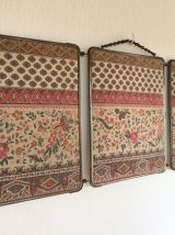 Miroir de barbier triptyque vintage
