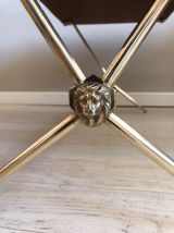 Table basse, laiton doré et têtes de lion, maison Ramsay