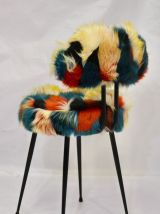 Chaise et tabouret Pelfran des années 70