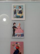 Médaillon et carte les amoureux de Peynet