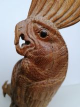 Perroquet sculpture en bois 
