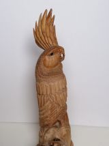 Perroquet sculpture en bois 