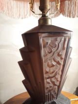 lampe verre moulé pressé depoli chocolat 