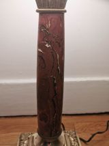 Lampe empire colonne marbre pied dorée 