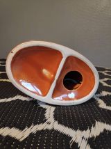 lampe céramique femme nue marron orangé et opaline blanche