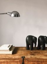 Paire Sculptures éléphants afrique bois ébène