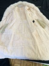 Manteau long cuir et fourrure véritable 