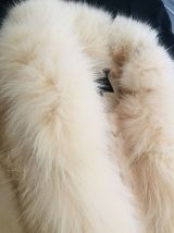 Manteau long cuir et fourrure véritable 