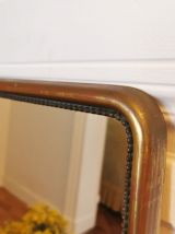 Miroir bois doré 19 ème perles d'eau