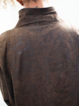 Manteau en cuir marron vintage