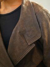 Manteau en cuir marron vintage