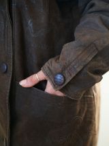 Manteau en cuir marron vintage