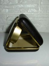 Réveil de voyage Uti Delta Laiton/Cuir noir