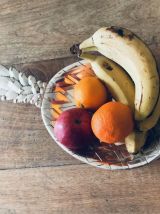 Grand plat ananas en métal argenté