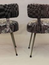 Paire de chaises Pelfran années 70 tissu Sonia Rykiel
