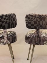 Paire de chaises Pelfran années 70 tissu Sonia Rykiel