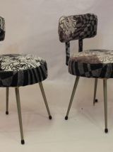 Paire de chaises Pelfran années 70 tissu Sonia Rykiel