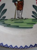 Assiette vintage décorative en faïence de Longwy