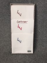 Trois mouchoirs neufs Lehner (Suisse) pur coton