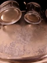 Service café  en cuivre  commémoration mariage 1886-1911