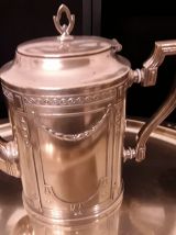 Service café  en cuivre  commémoration mariage 1886-1911