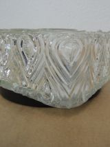 Plafonnier carré en verre vintage