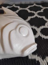 poisson en céramique craquelée signé LeJan années 30 