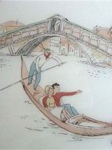 Suspension en opaline années 50