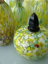 Ensemble de toilette en verre soufflé arts déco années 30