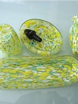 Ensemble de toilette en verre soufflé arts déco années 30