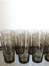 Set de 8 verres marron ombré vintage