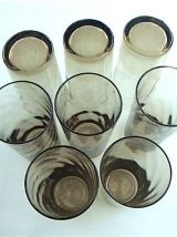 Set de 8 verres marron ombré vintage