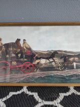 lithographies anciennes diligences sous cadre bois doré 