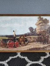 lithographies anciennes diligences sous cadre bois doré 