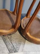 tabourets ronds style Louis XV dessus tissu imprimé 