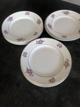 8 anciennes assiettes à dessert Sarreguemines 