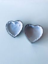 Boîte coeur en métal argenté