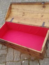 Coffre malle bombée vintage rénover 