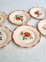 Set 6 assiettes plates Digoin Sarreguemines