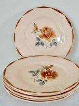 Set 6 assiettes plates Digoin Sarreguemines