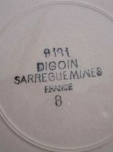 Set 6 assiettes plates Digoin Sarreguemines