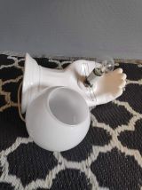 applique main grande en céramique et opaline blanches 