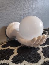 applique main grande en céramique et opaline blanches 
