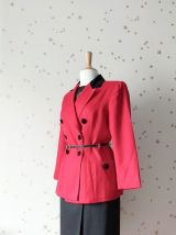 Vintage années 90 veste blazer double boutonnage laine rouge